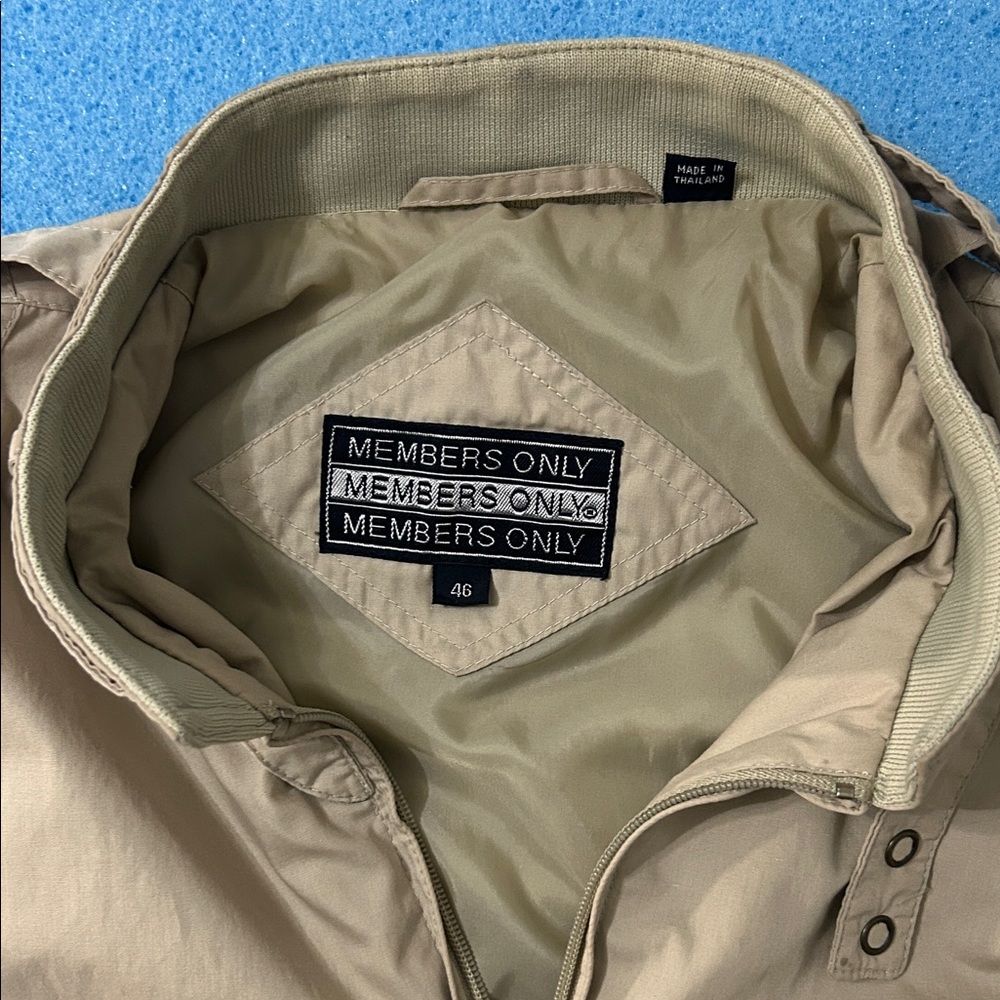 Men's Beige Members Only Jacket - Picture 5 of 7
